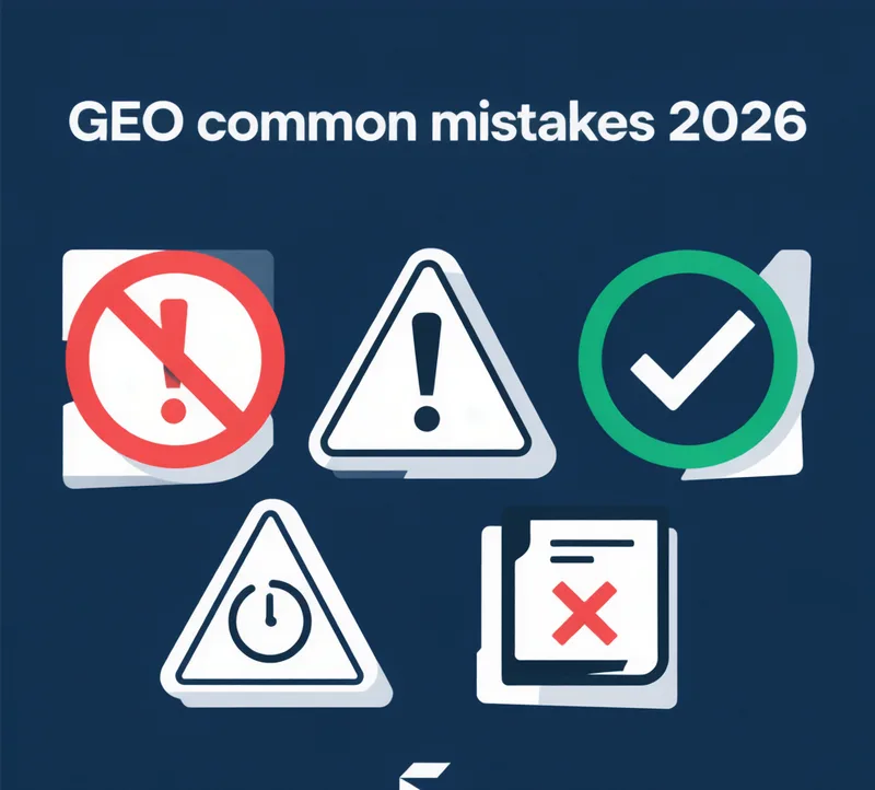 GEO常见误区2026:五个警示牌红叉与绿勾